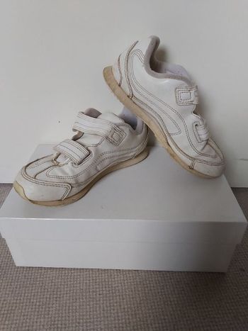 Basket blanche intérieur parme à scratchs T.31 - Kalenji