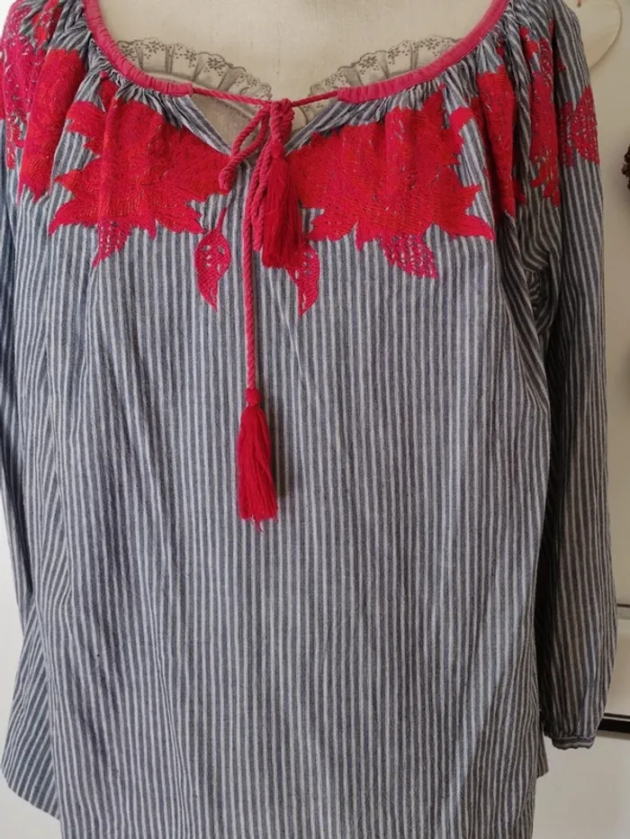 💋 blouse bohème brodée 🍒 taille unique jusqu'au 42 - photo numéro 13