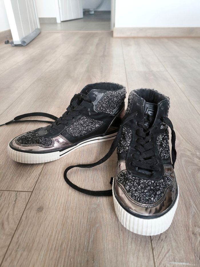Baskets hautes rose brillant et noir british knights taille 40 - photo numéro 2