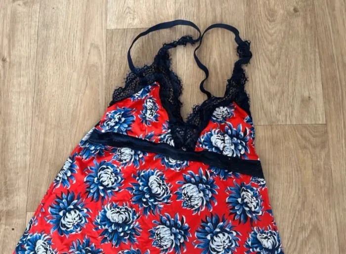 Morgan lingerie, nuisette, rouge, imprimée, florale, femme, taille 38/40 - photo numéro 2