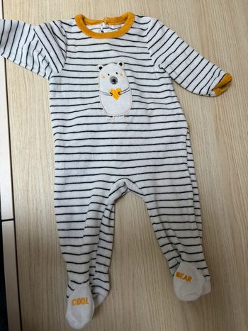 Pyjama en velours Orchestra ours polaire taille 3 mois