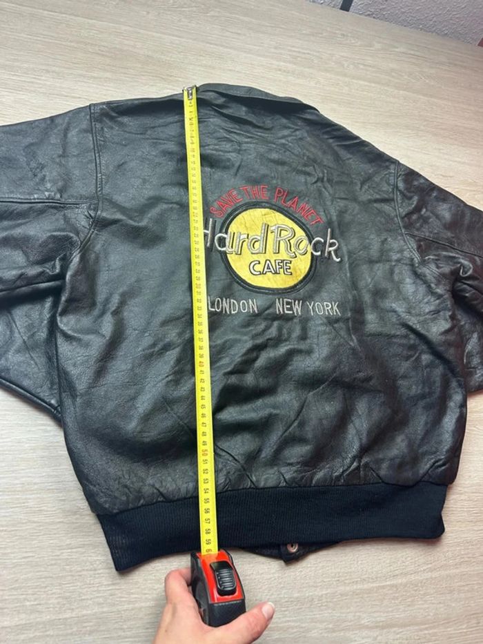Blouson Vintage Cuir Hard Rock Cafe “Save The Planet” London New York Taille M - photo numéro 12