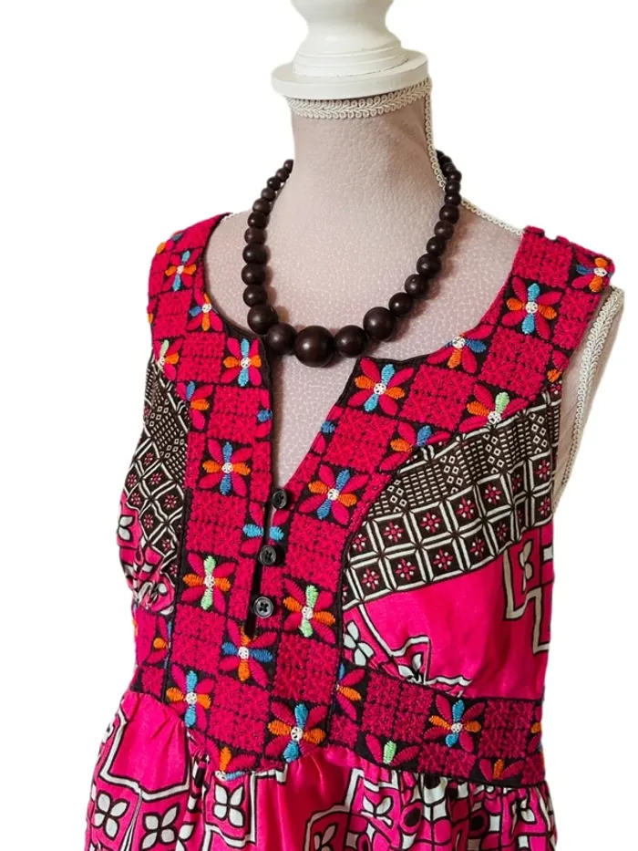 🌸🌿Blouse tunique made in India vintage 2000 H&M inspiration 70s Boho hippie style sleeveless tunic🌿🌺 - photo numéro 3