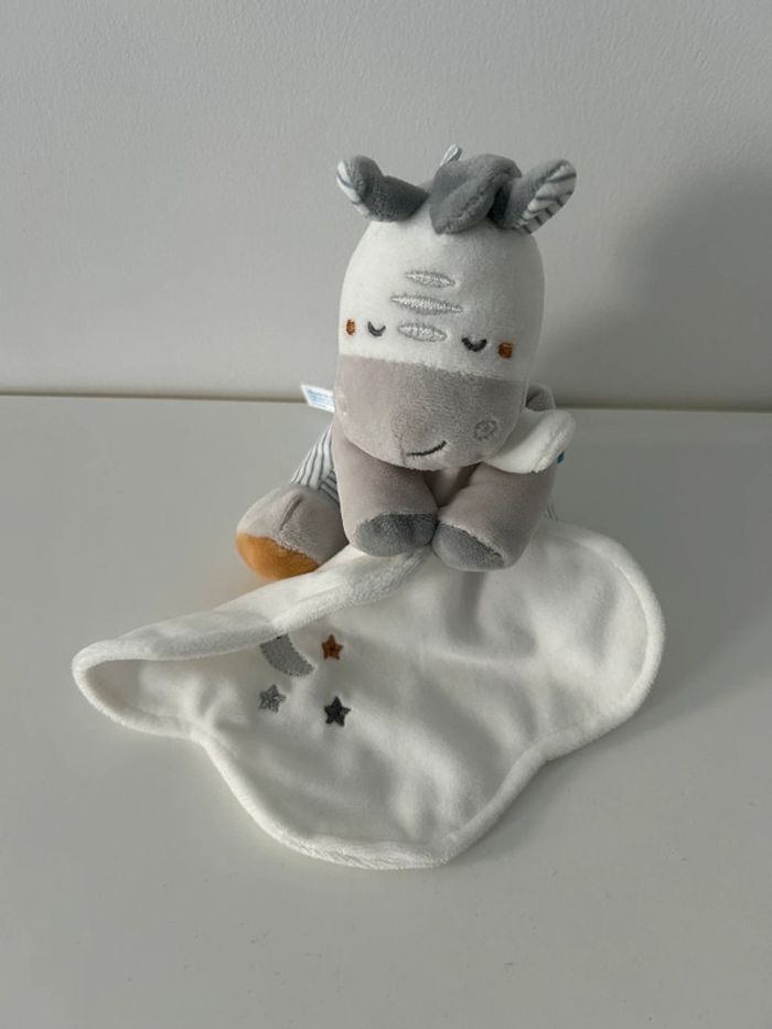 Doudou mouchoir zèbre sucre d’orge - photo numéro 2