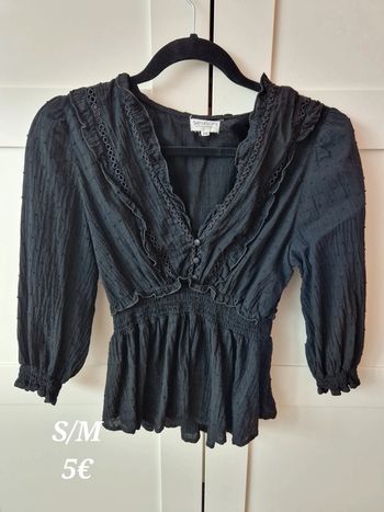 Blouse 3/4 noire taille Unique