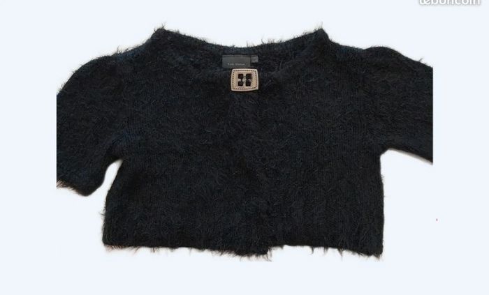 Boléro noir en maille poilue 46