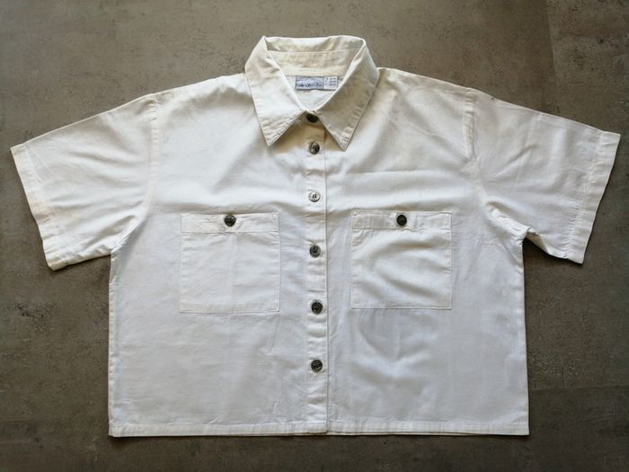 Chemisier court manches courtes blanc Taille 38/40 3 Suisses