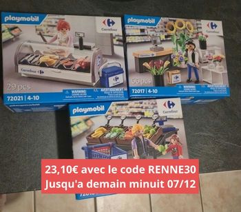 Lot de 3 playmobil Carrefour neufs fleuriste Comptoir frais primeur