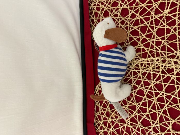 Peluche chien JACADI marinière bleu blanc rouge - photo numéro 3