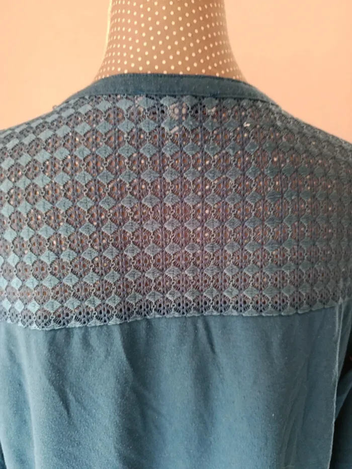 T-shirt manches longues bleu canard Taille M LH - photo numéro 5