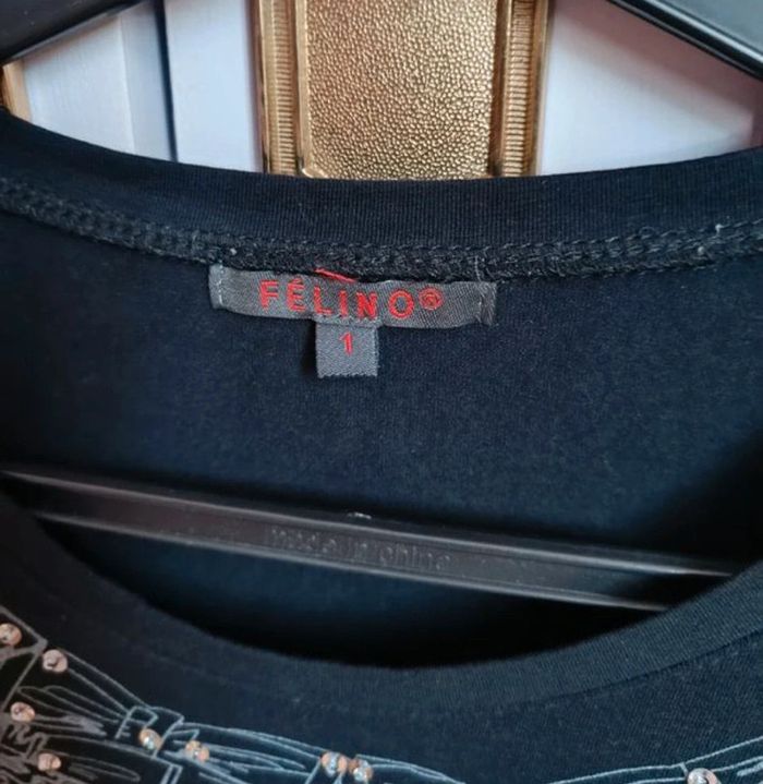 Haut Felino noir perles et strass T.1 (36) - photo numéro 6