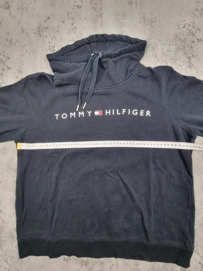 Sweat col montant Tommy Hilfiger noir – Taille XL Femmes (mesures en photos) - photo numéro 8