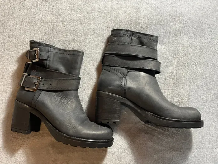 Bottines à talons So Send en cuir gris/bleu Taille 39 - photo numéro 3