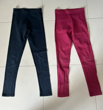 Legging marine et bordeaux 10 ans kiabi
