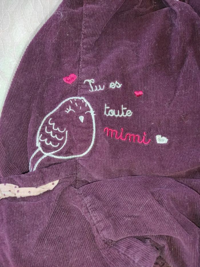 Robe violette velours 3 mois - photo numéro 3