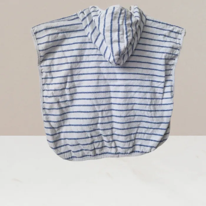Sortie de bain à capuche bleu & blanc - Kiabi - Taille 6 mois - photo numéro 3