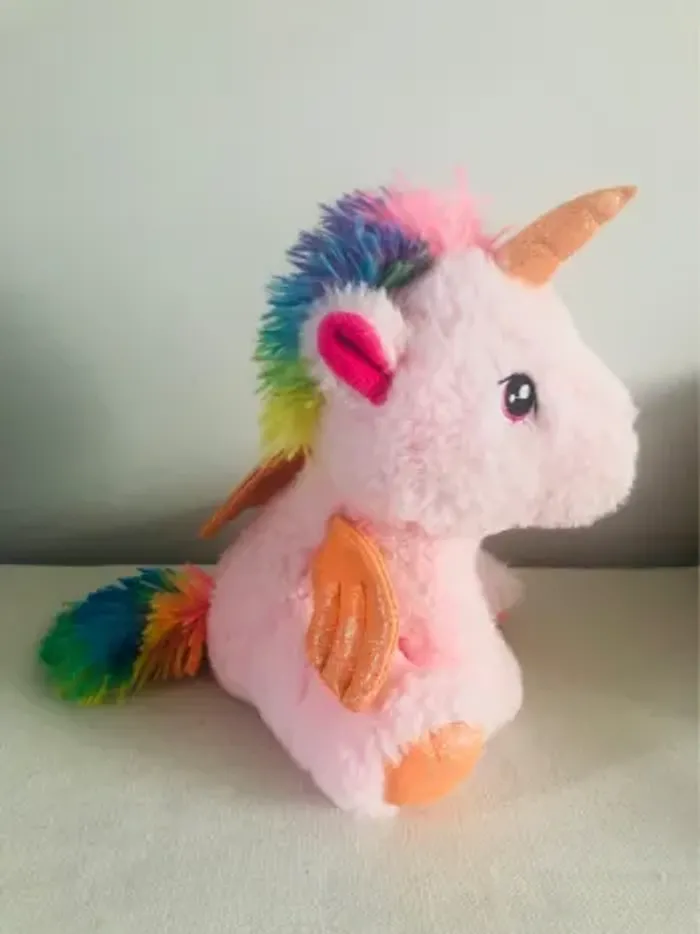 Peluche licorne rose arc en ciel fizzy ailes - photo numéro 2