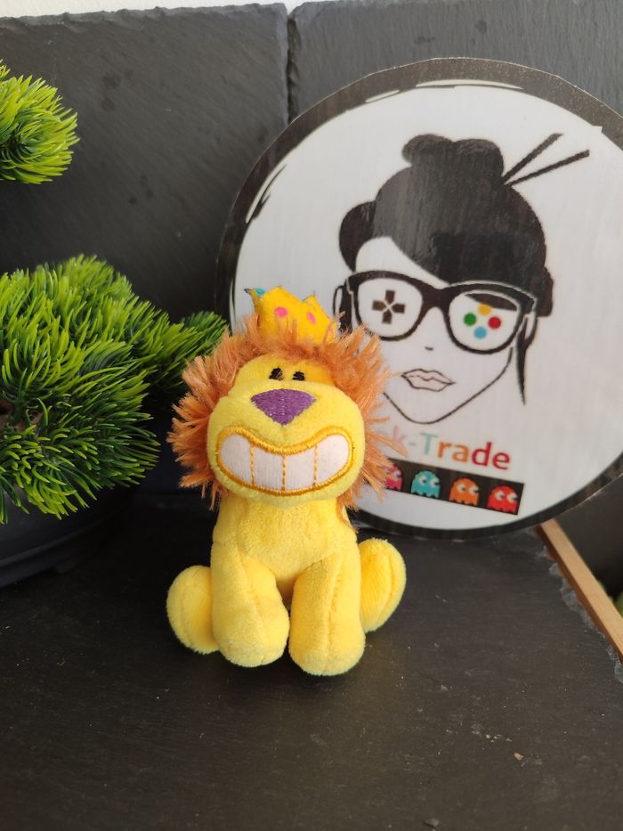 petit doudou peluche lion signal couronne jaune dent ancien Vintage  DD003470
