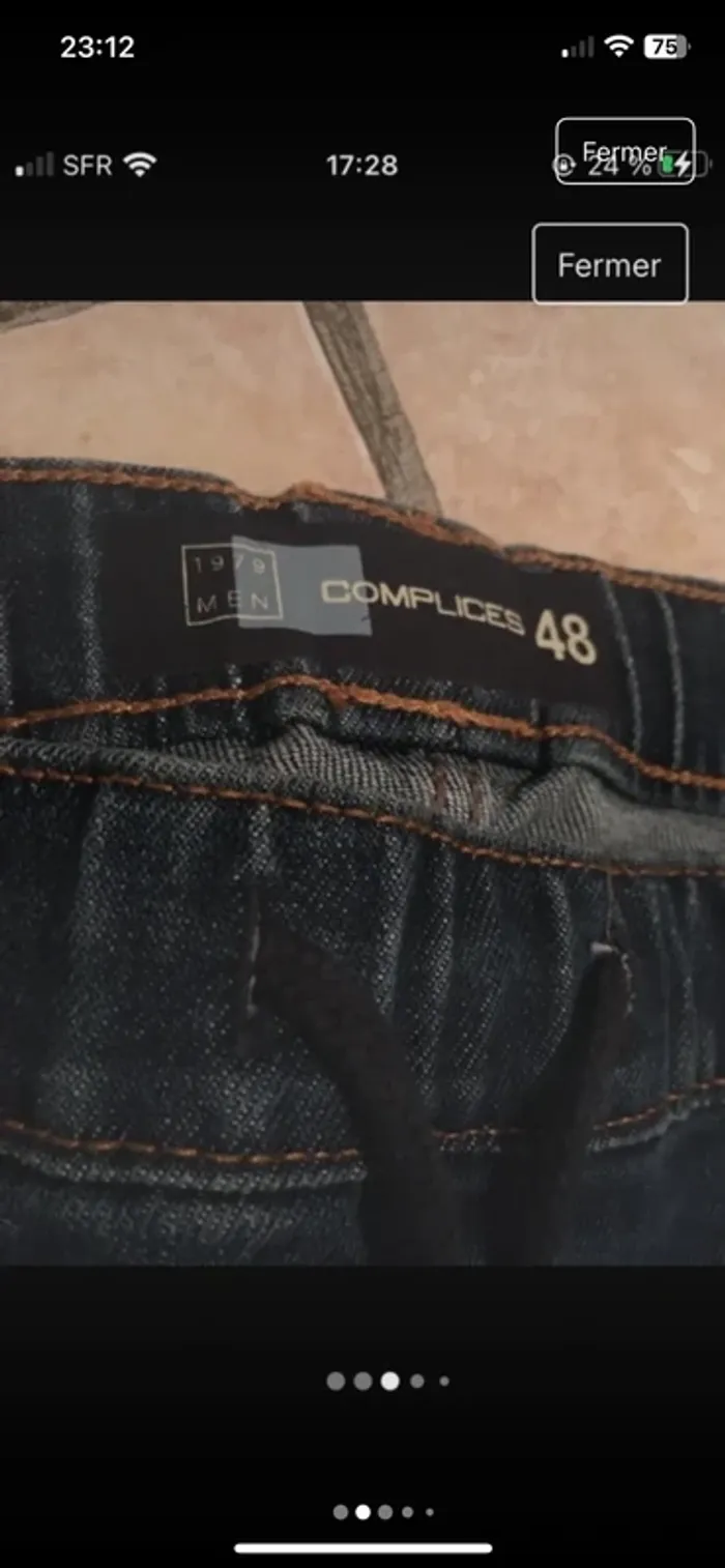 Magnifique jeans homme en 48 de marque Complice excellent état proche du neuf - photo numéro 2