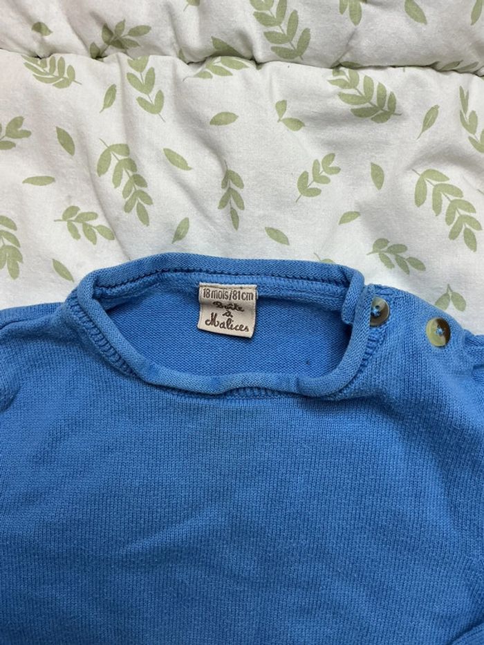 Pull léger col rond bleu 18 mois boite à malices - photo numéro 6