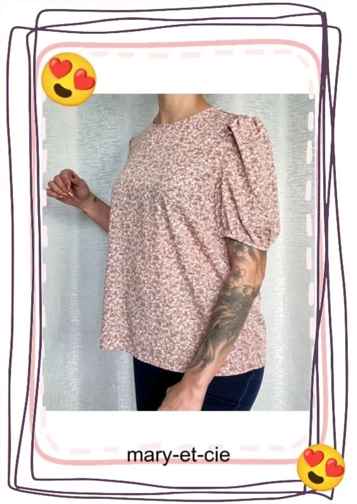 SOLDÉ - Blouse manches courtes taille L - photo numéro 4