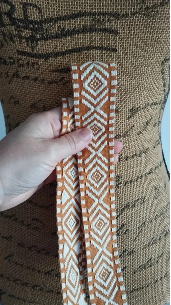Ceinture tissu souple marron et créme - photo numéro 7