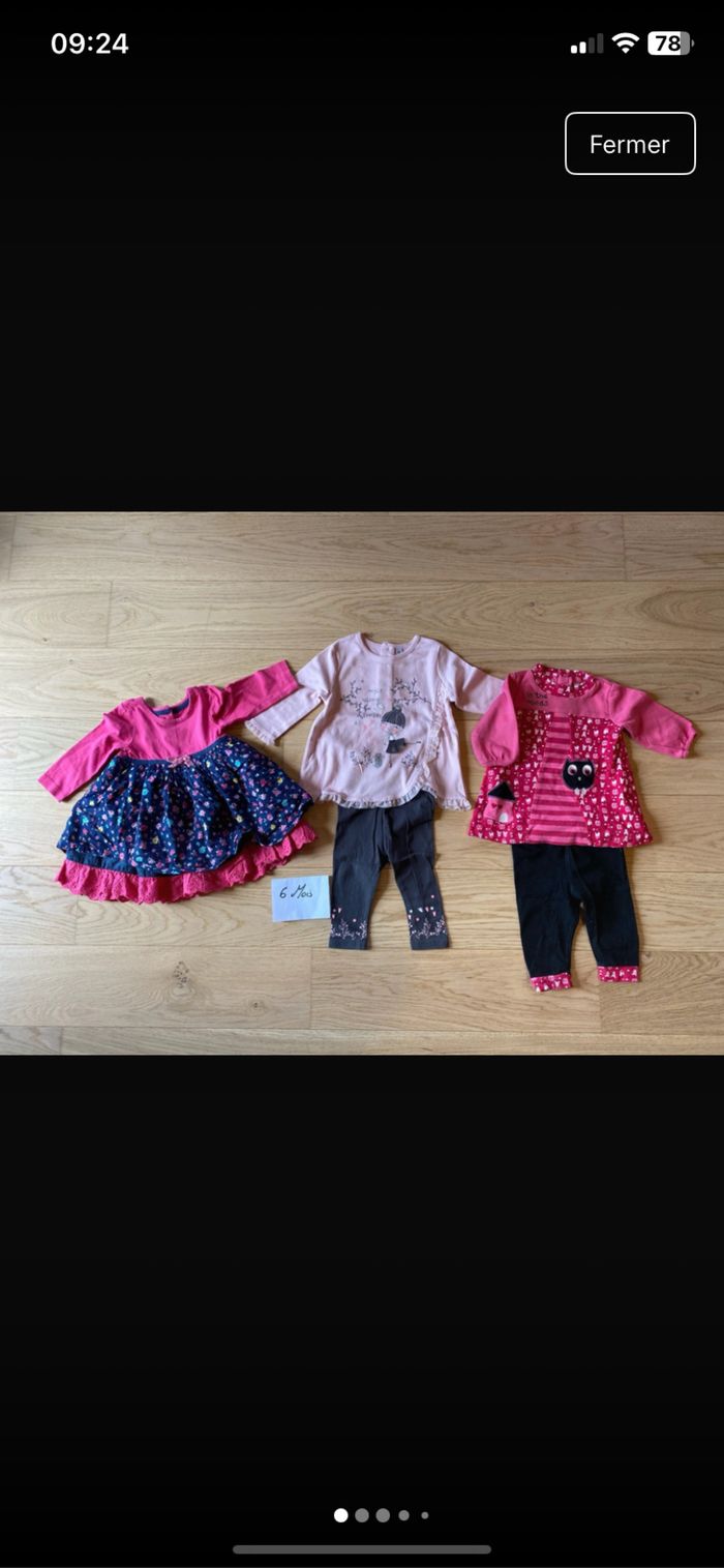 Lot 3 tenues/ ensemble fille 3-6 mois printemps