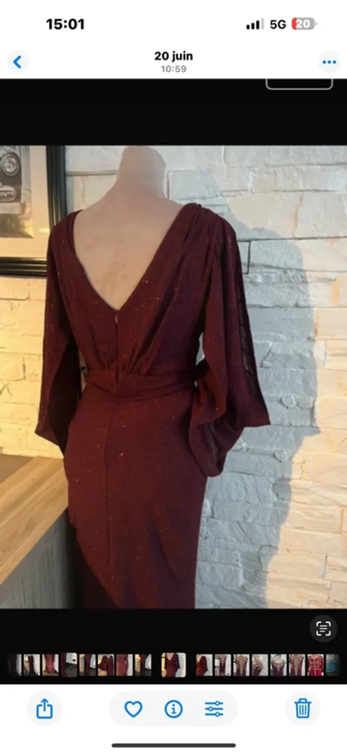 Robe de soirée Bordeaux neuve - photo numéro 10