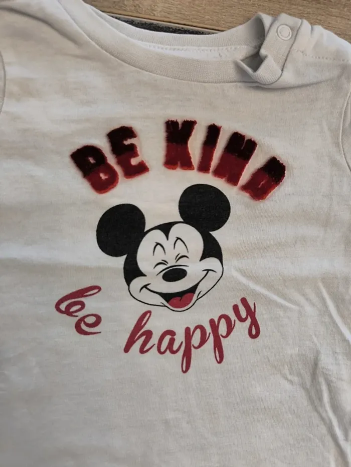 Tee-shirt garçon ml 6 mois Disney Mickey - photo numéro 3
