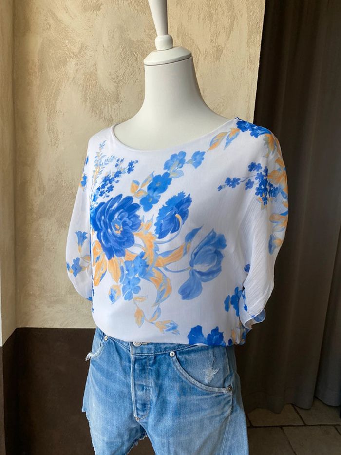 Blouse fluide a fleur Made in Italy M