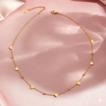 Collier doré coeur en acier inoxydable