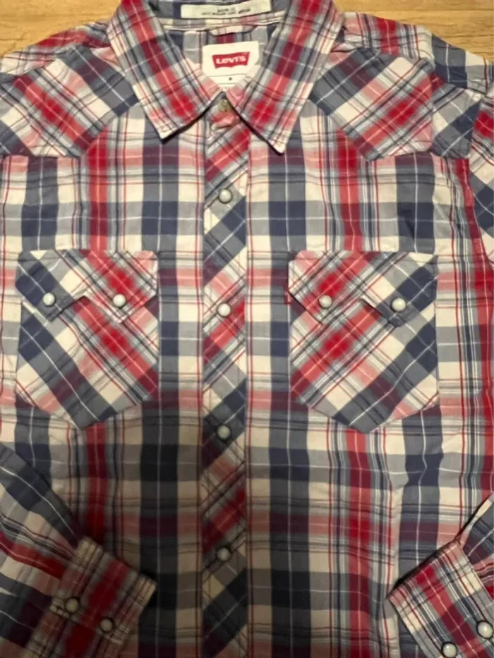 Chemise levi’s à carreaux vintage rouge et blanc taille S - photo numéro 4
