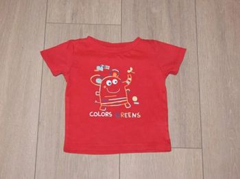 Maillot manche courte rouge. Garçon 9 mois