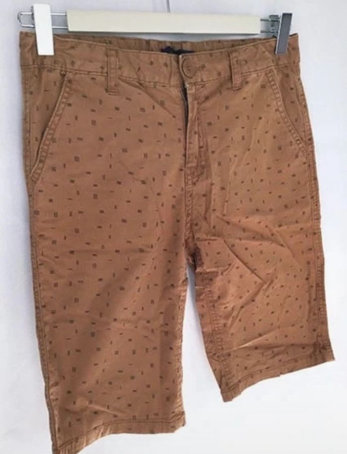 Short marron avec petits motifs noirs pour garçon - Kiabi - Taille 12 ans - photo numéro 2