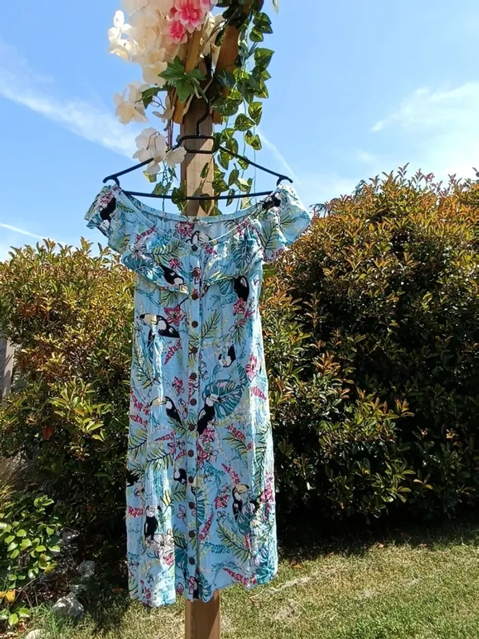 Robe été femme fleurie bleu taille 38