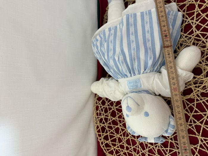 Ours Tartine Et Chocolat Oursonne Robe Blanc Raye Bleu Doudou - photo numéro 5