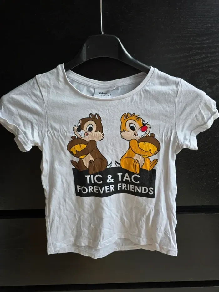 Tee-shirt blanc tic et tac Disney