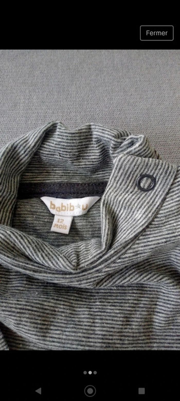Sous pull col roulé à rayures Babibou - photo numéro 2
