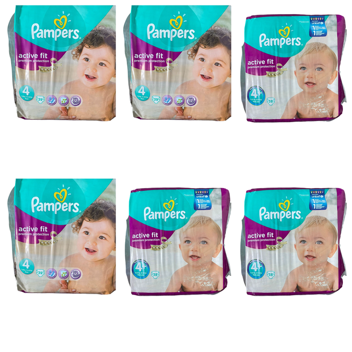 Lot de 234 Couches Pampers Active fit Premium protection 7-18 kg kg Taille 4 Neuf
