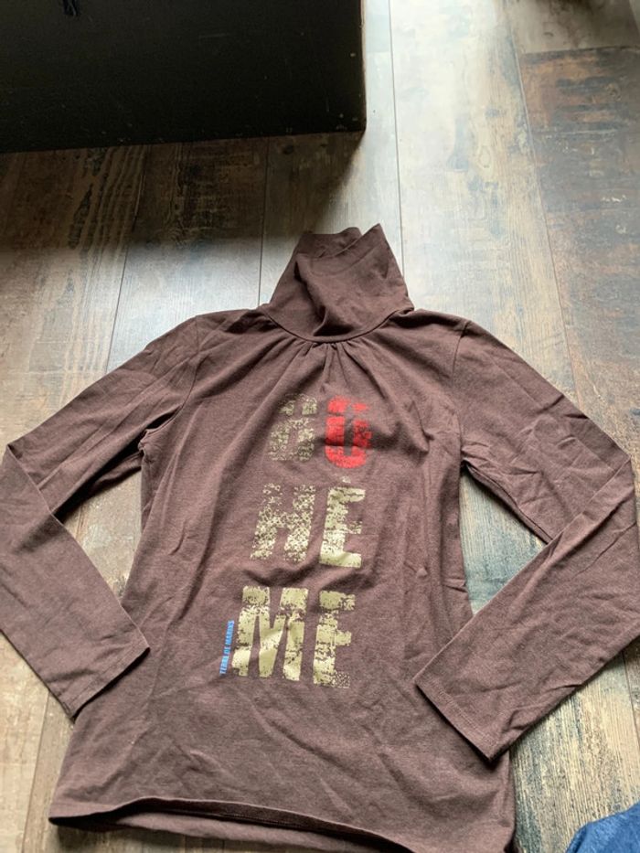 Pull col roulé chocolat - photo numéro 3