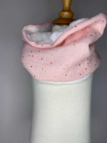 Tour de cou gaze de coton rose