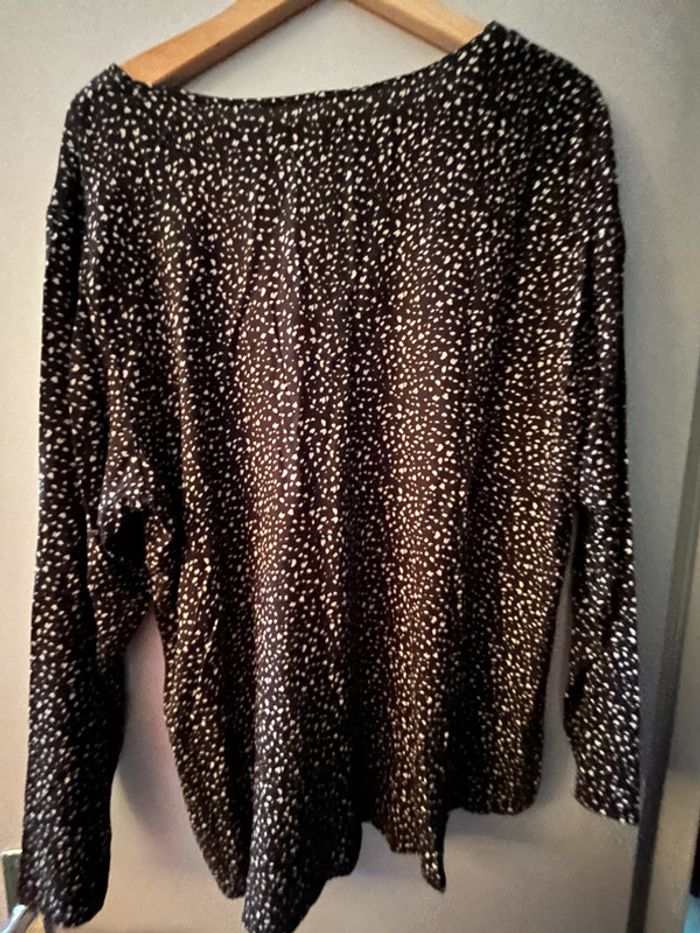 Blouse noire tacheté blanc XXL tex - photo numéro 3
