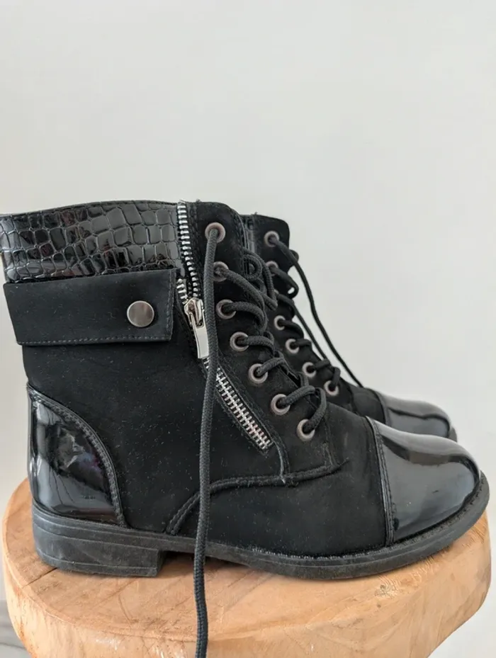 Bottines bi-matière pointure 37 - photo numéro 4