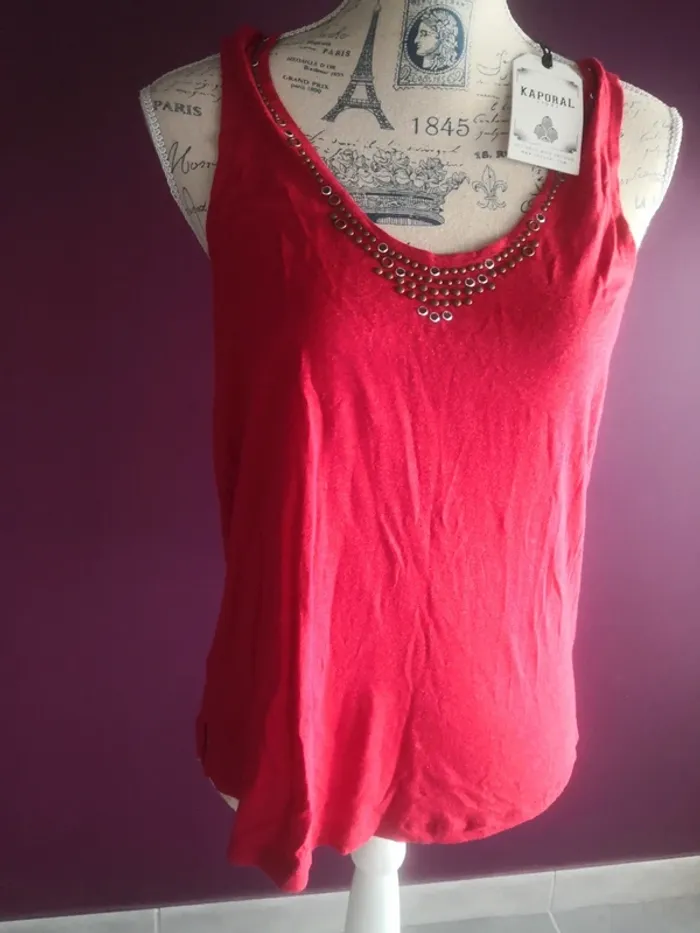Débardeur rouge taille 36 Kaporal neuf - photo numéro 2