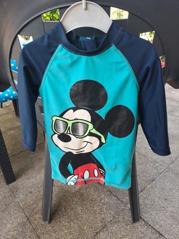 Haut de maillot de bain mickey manche 3/4anti uv 24 mois