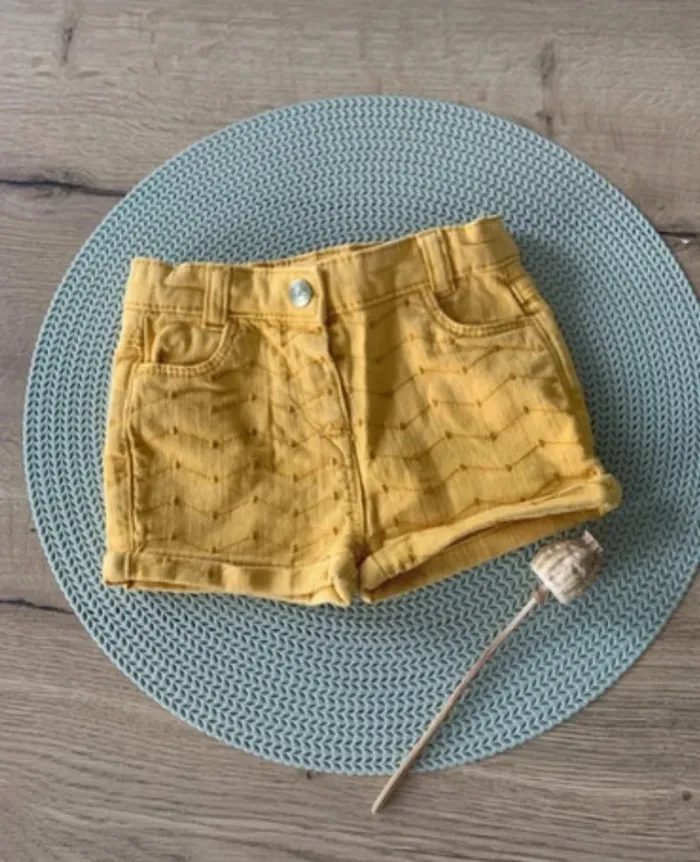Joli Short en jeans jaune tape a l’oeil - 12mois- tape a l’œil - photo numéro 2
