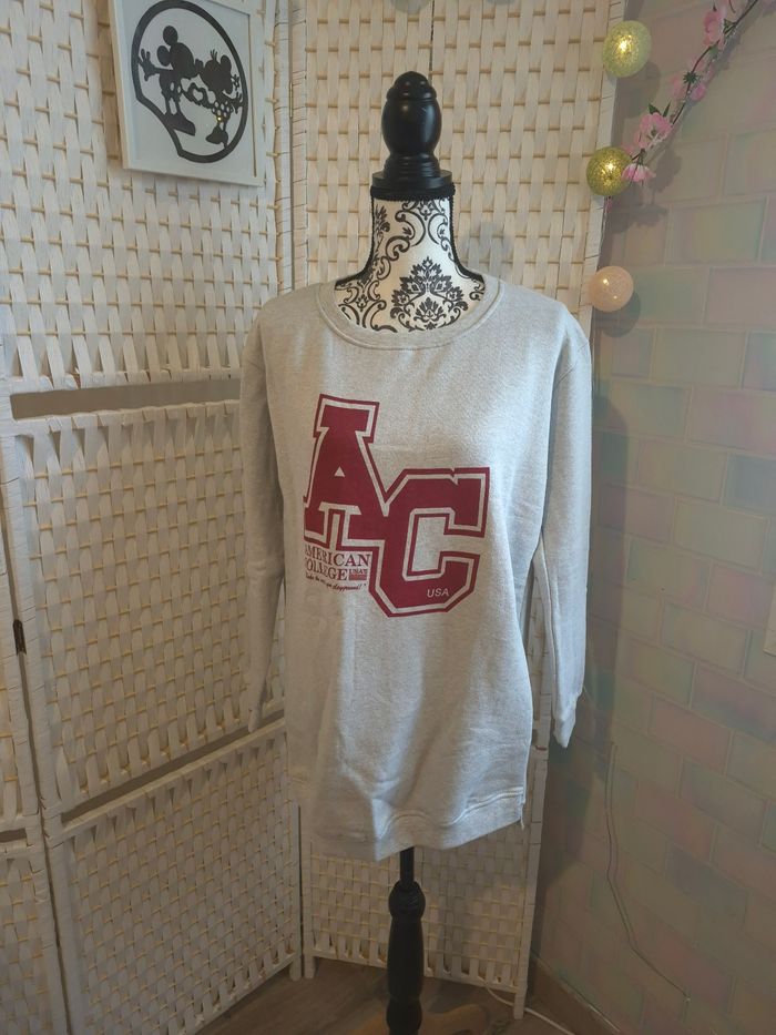 Joli sweat American College USA gris chiné femme TM / 38