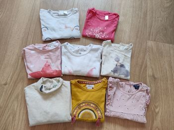 Lot t-shirts manches longues fille 18 mois
