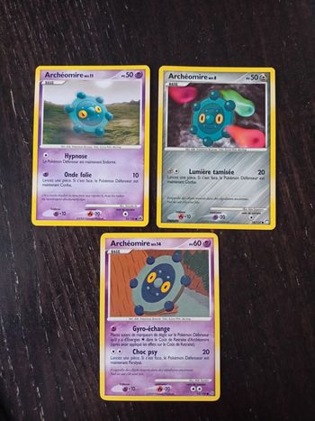 Lot de 3 cartes Pokémon Archéomire 52/100 , 74/123 , 55/100