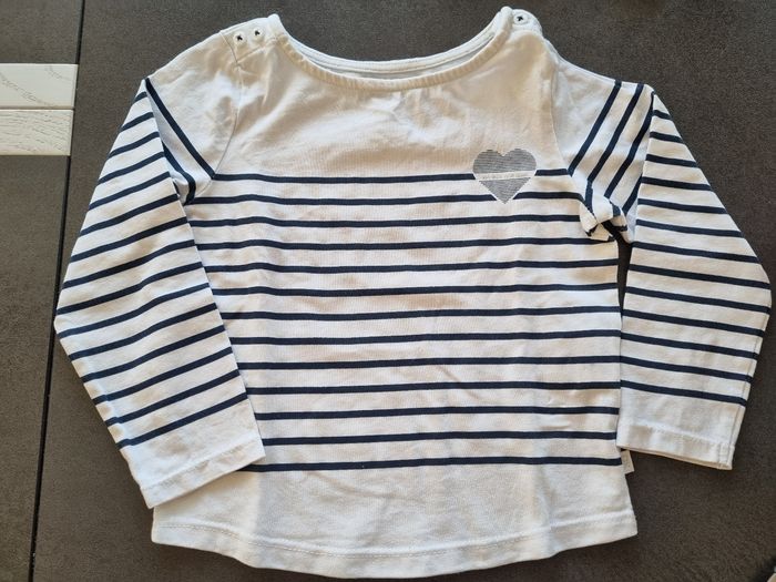 T-shirt manches longues marinière Okaïdi 2 ans